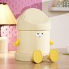 Desktop Trash Can Cute Eyes Design Cartoon Shape Lightweight Portable Flip Cover Trash Can Kitchen Office Waste Bin