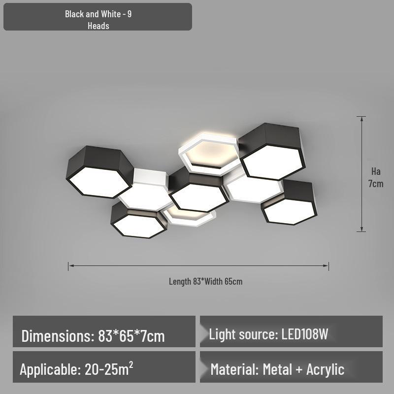 Modern Geometric Ceiling Light for Living Room, Study, or Bedroom – Minimalist and Romantic Design