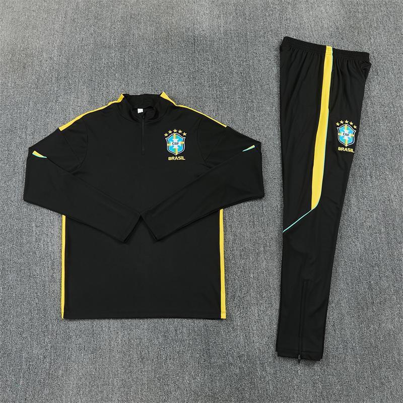 Adult National Team Soccer Training Jerseys Long Sleeve Half Zip Cotton Blend Sports Wear