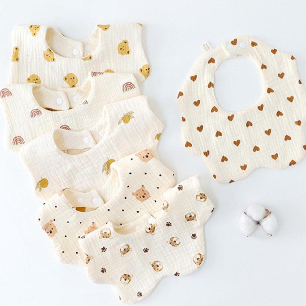 Soft Cotton Baby Bib 6 Layer Feeding Bib Adjustable Kids Saliva Towel  Newborn