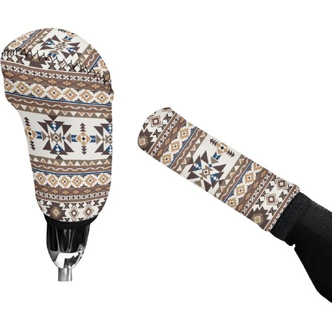 

Camouflage Deer Car Handbrake Cover Gear Shift Knob Cover American Flag Auto Interior Accessory 2 Piece for Women Men Southwest Aztec Tribal