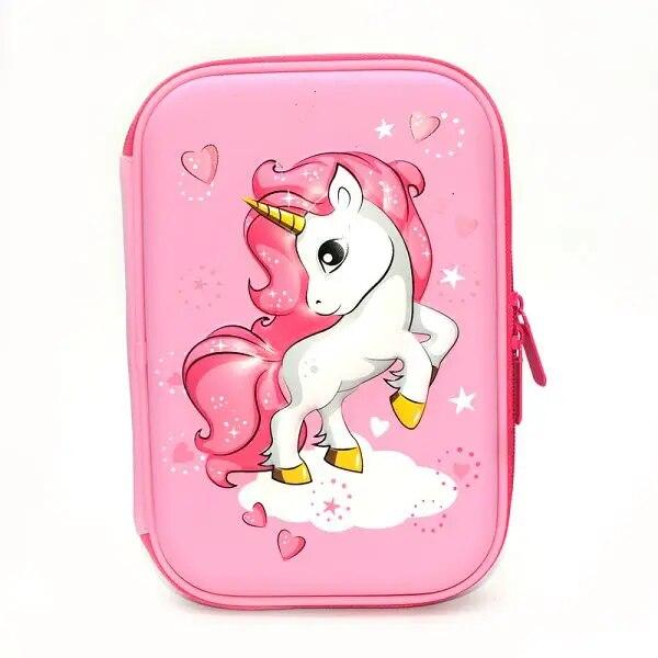 Kawaii Unicorn Pens Flamingo Pencil Case Pencil Case Creative Pencil Bag Girl Learning Supplies Stationery  Toy Storage