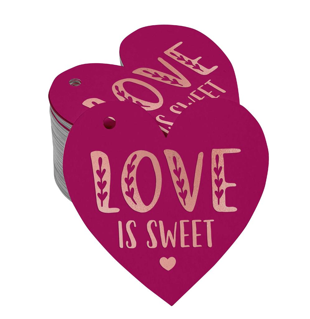Inkdotpot 100 Pack Real Silver Foil Paper Tag Love Is Sweet Wedding Favor Hang
