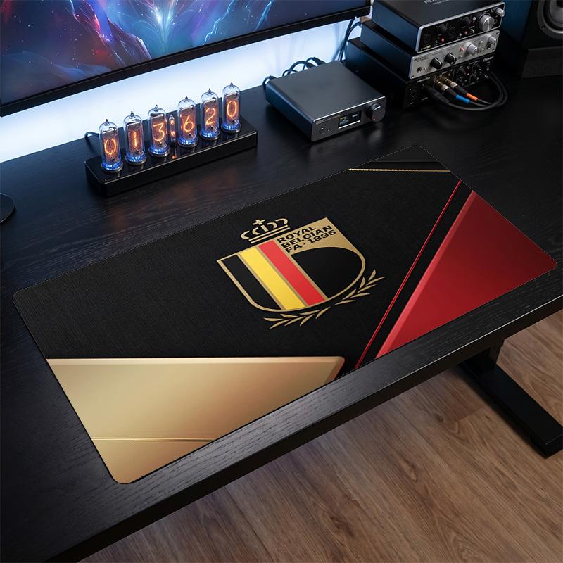 Belgium Football Crest Mouse Pad, Extended Non Slip Rubber Desk Mat for Gaming Office Laptop Fan Gift