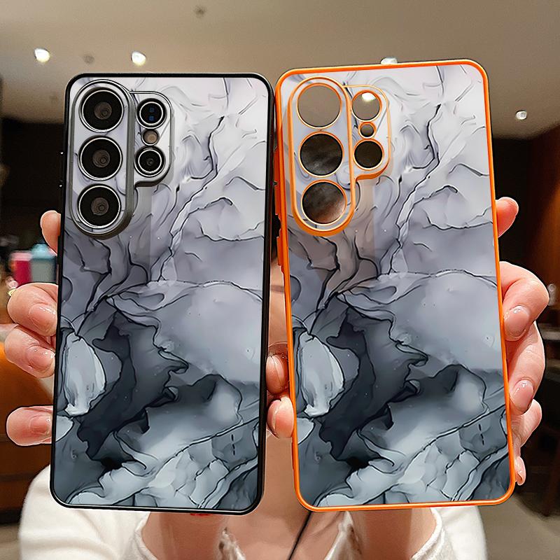 Magnetic Phone Case For Samsung Galaxy S25 S26 Ultra Edge S24 S23 FE A17 A56 A37 A16 A35 A55 A15 A36 A54 5G Marble Pattern Cover