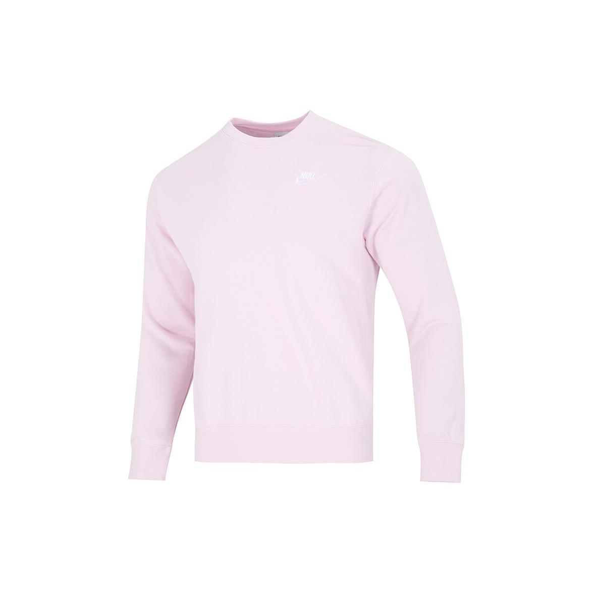 Nike Sportswear Club French Terry Crew Sweatshirt Asia Sizing Pink Foam Men s BV2667-663 XL