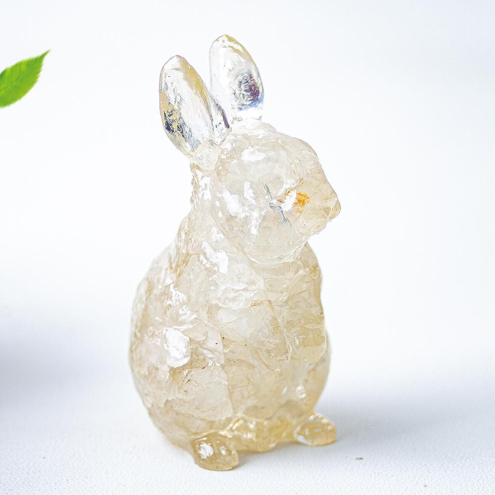 

Resin Crystal Standing Bunny Decor For Home Office Gift Collectible Style A