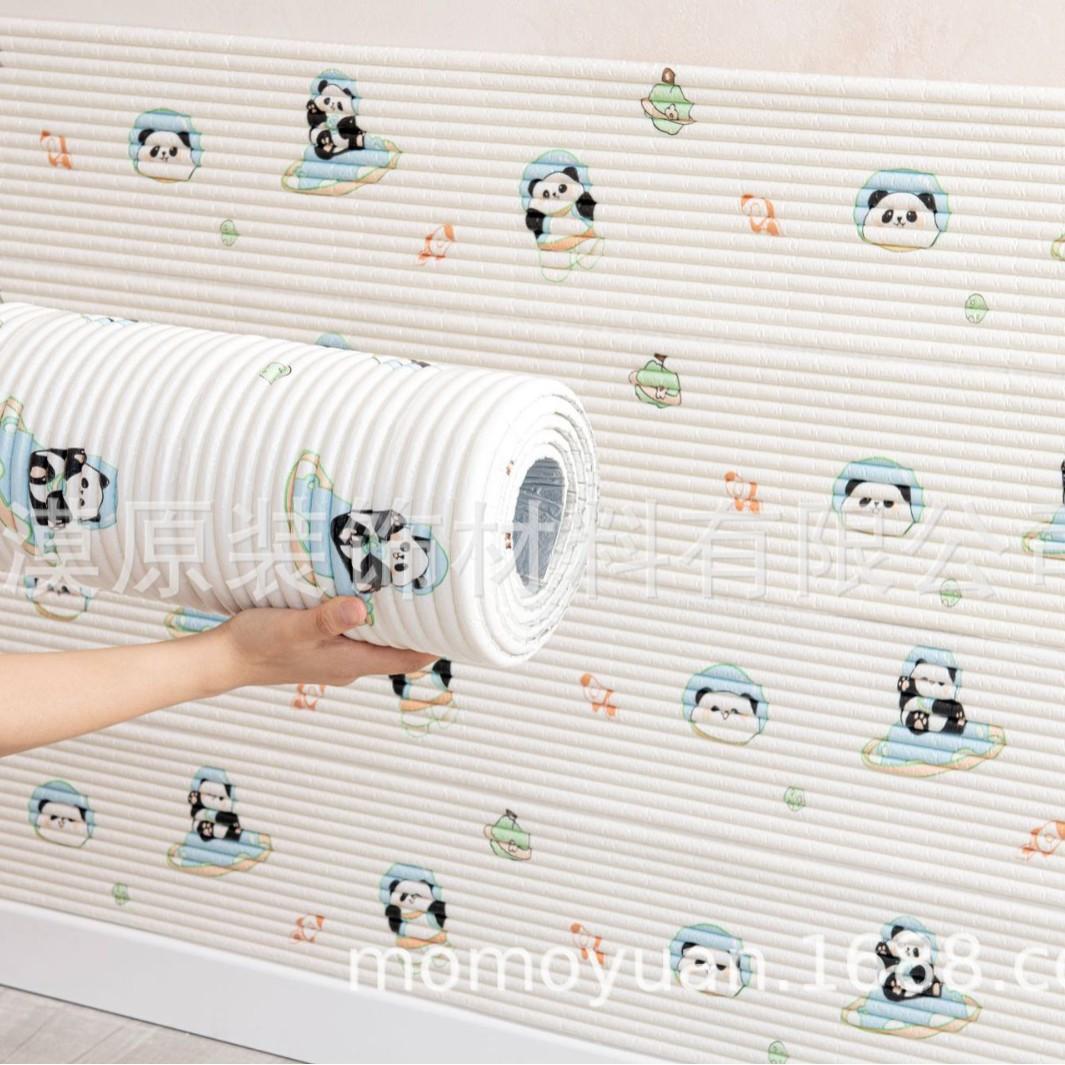 

40x200cm 1cm Thick Cartoon Foam Self-Adhesive Bumper Pads for Table Edges Wall Corners Background Wall Anti-Collision Protection 40cm x 2m