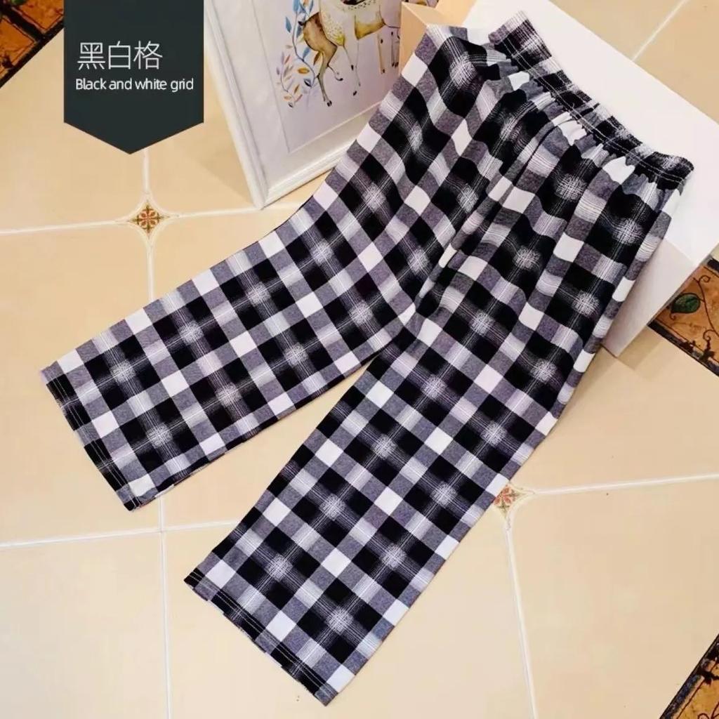 Dámské lehké elastické letní kalhoty s vysokým pasem a širokými nohavicemi, ležérní kalhoty s retro kostkou, volné, univerzální, rovné