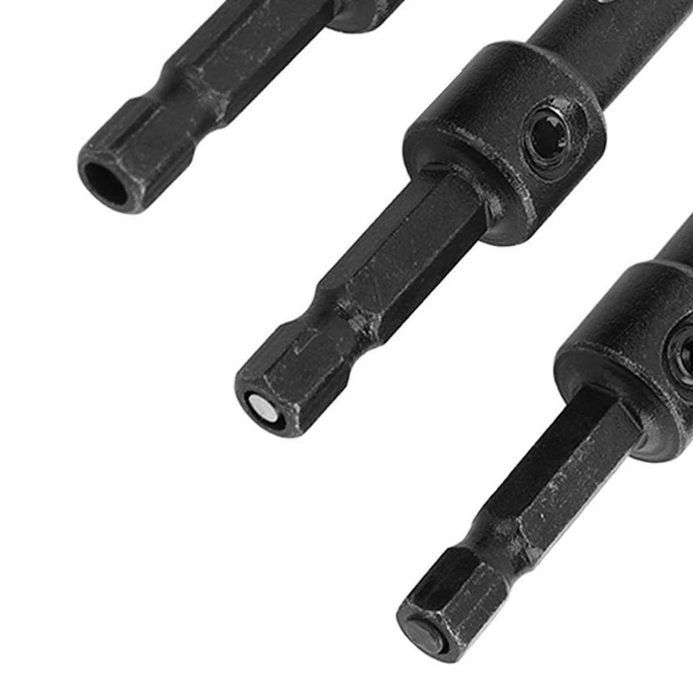 4pcs Adjustable Depth Countersink Drill Bit Set Countersunk Drilling Bit  For Self Tapping Screws