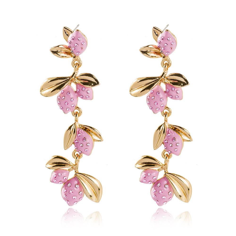 Alloy Statement Fruit Earrings Vibrant Colors For Womens Summer Fashion