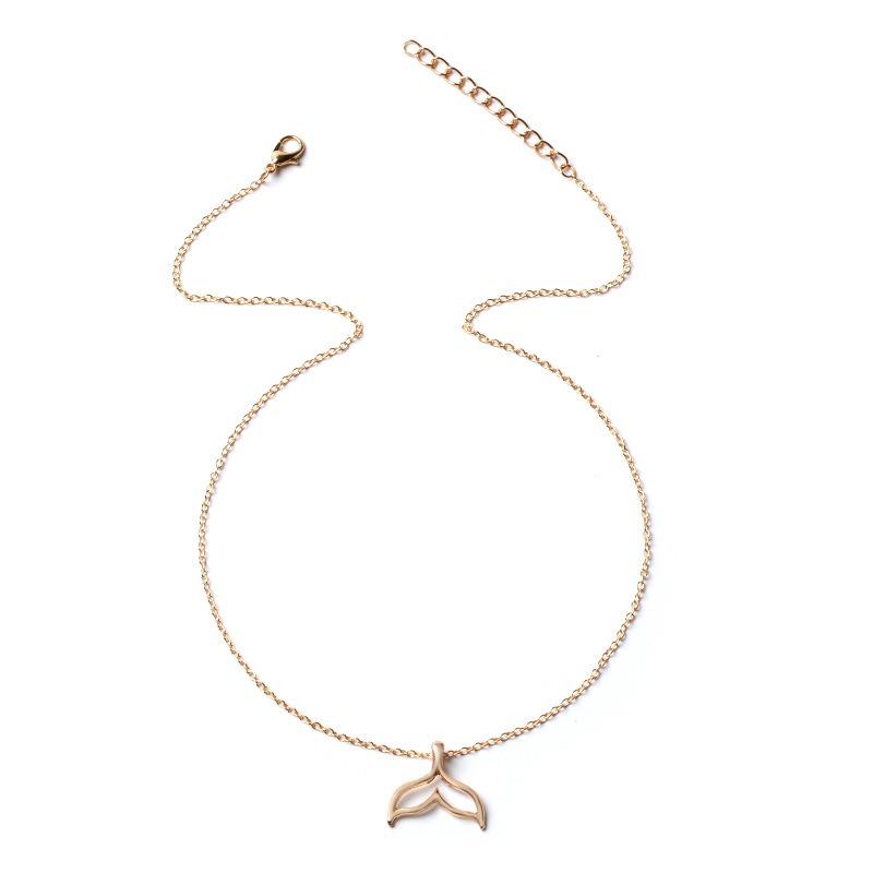 Mermaid Necklace Alloy Jewelry Versatile Dolphin Tail Pendant Niche Light Luxury Women's Necklace