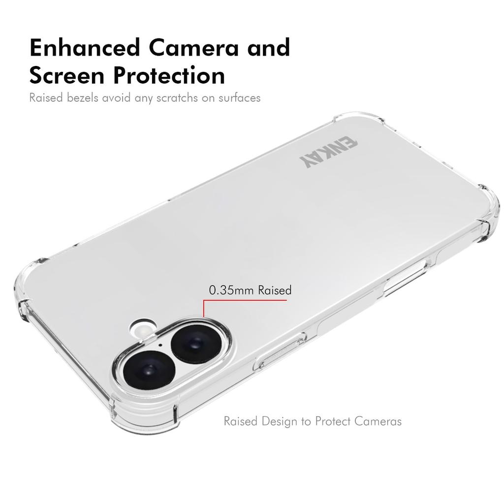 ENKAY HAT PRINCE For iPhone 16 Case Transparent TPU Drop-Proof Phone Cover