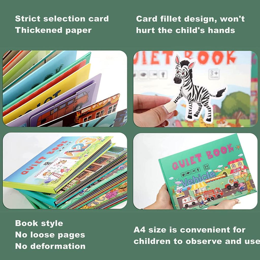 Montessori Quiet Book,Montessori Toy, Quiet Book, Interactive Busy Book, Quiet Book for Early Education, Educational Toy for Children From 3 Years