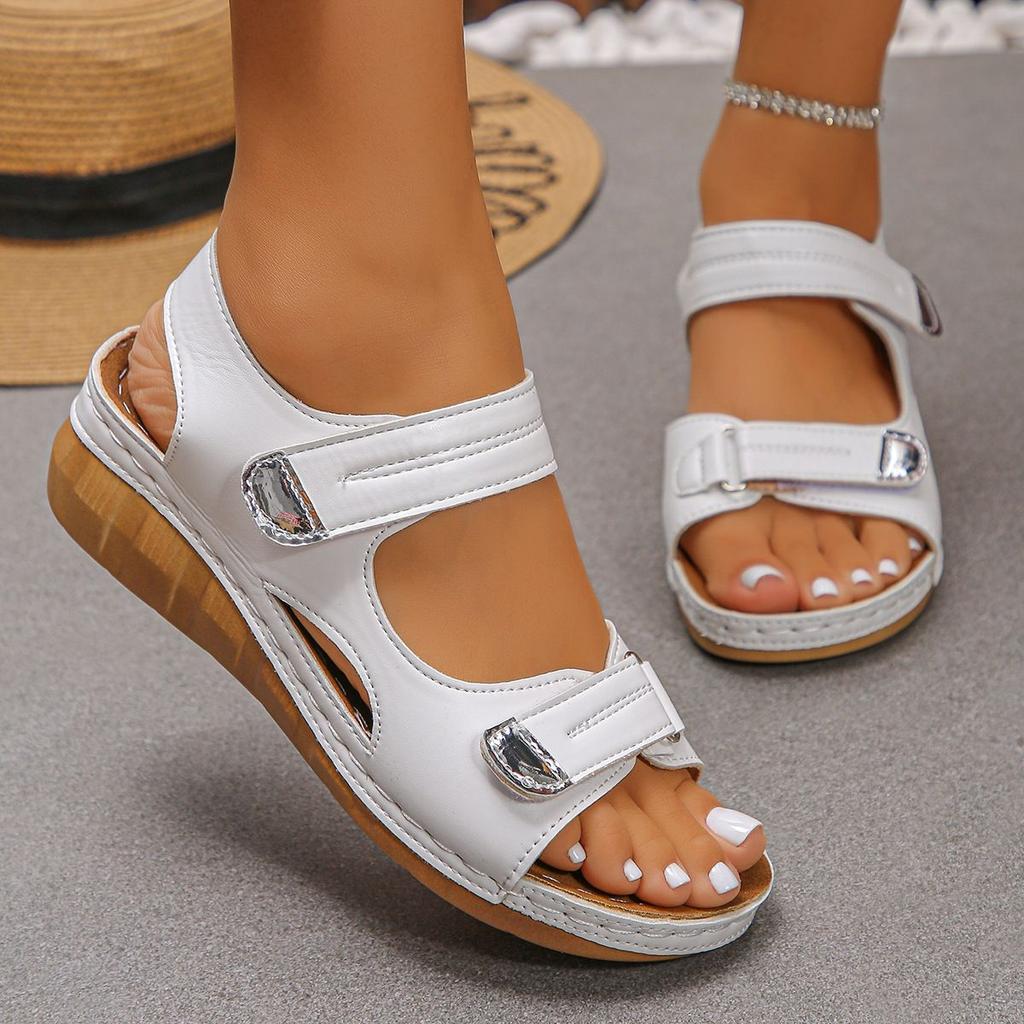 Women's Shoes 2026 Velcro Sandals Women's Large Size New Sandals One-word