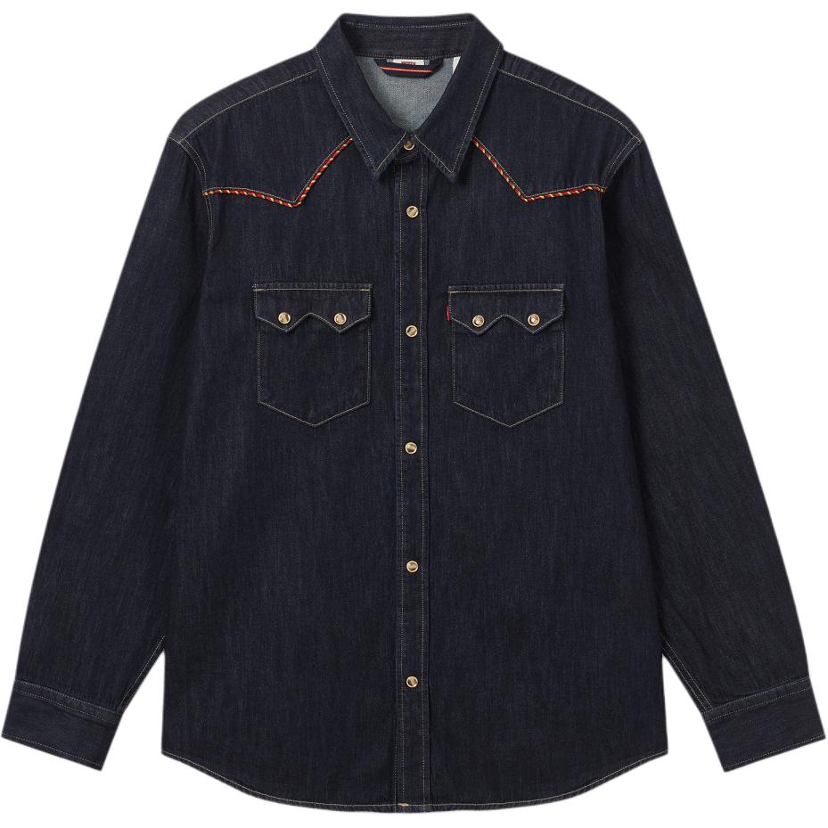 Levis SS25 New Year Limited Edition Double Pocket Design Button Closure Single Breasted Denim Jacket Men Jackets Dark-Blue 0036J-0000