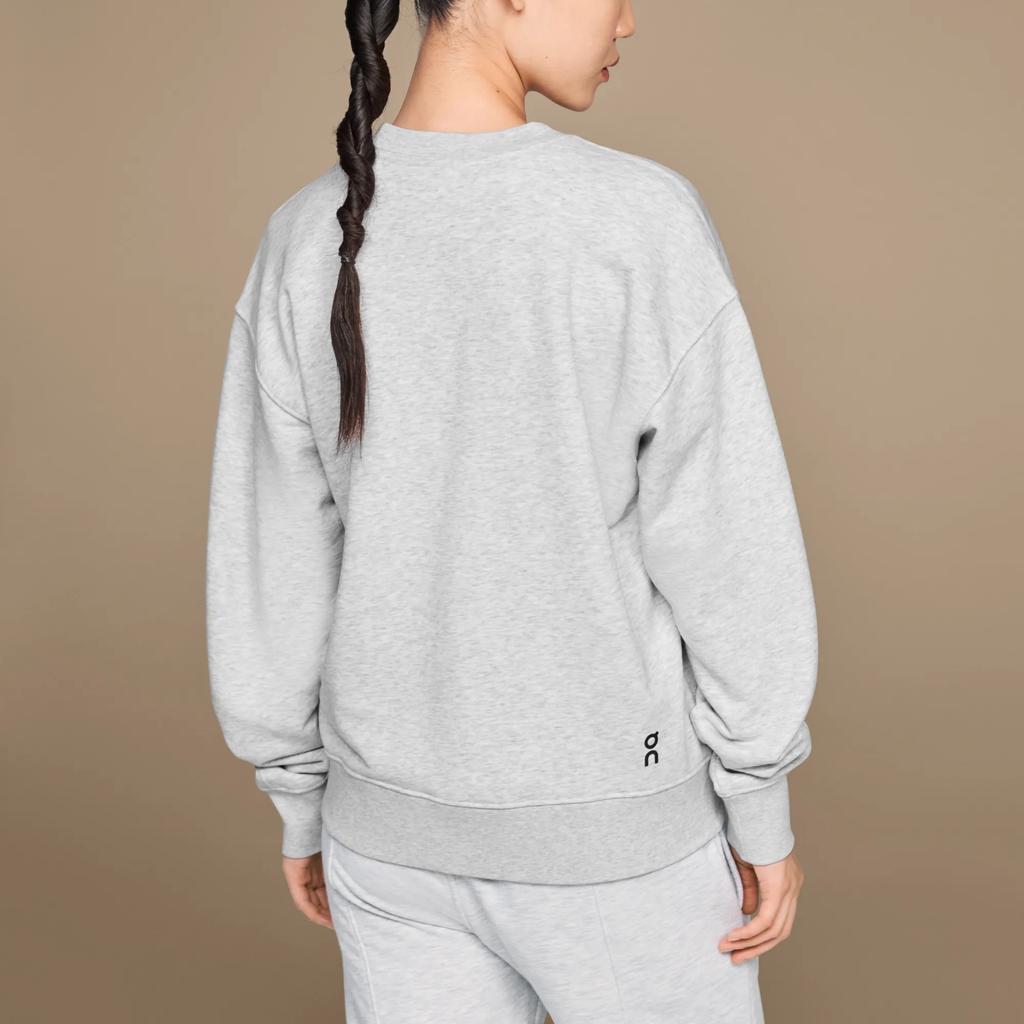 On Club Crew Brand Logo Skin-Friendly Casual Round Neck Lg Sleeve Sweatshirt Women Sweatshirt Meteor-Gray 1WE10471756