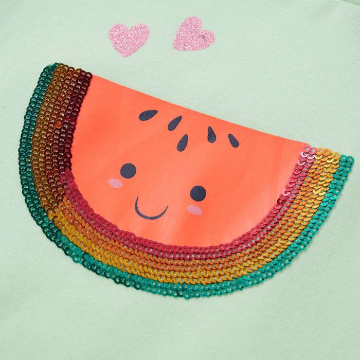 T-shirt enfants manches à volants vert tendre 92/104/116/128/140