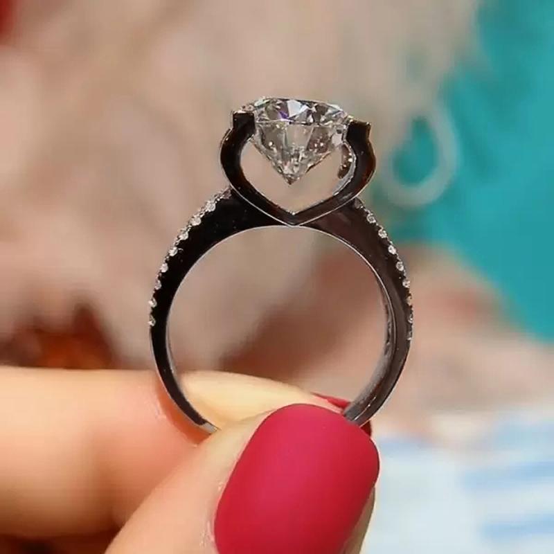 Novos anéis de casamento clássicos, anéis da eternidade para mulheres, deslumbrantes, zircônia cúbica branca, proposta, anéis de noivado, presente de amor de luxo