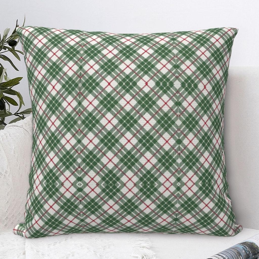 Plaid & Holiday Christmas Pillow Cover Novelty Pillow Case Sofa Bedroom Home Decor Cushion Cover Soft Printed Pillowcases Gift