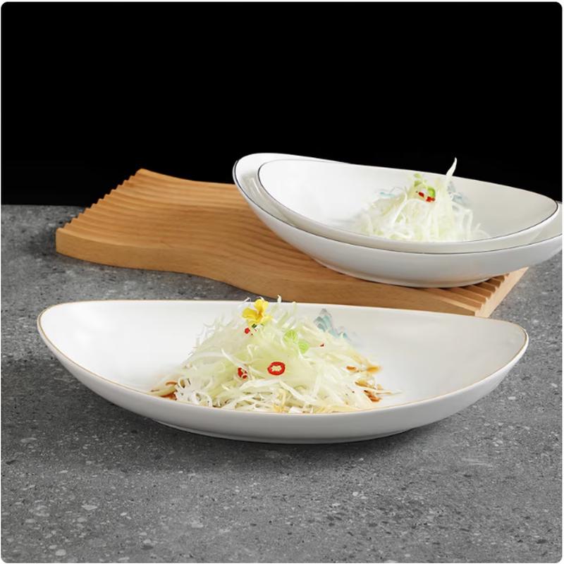 Taisun Qianli Jiangshui Ceramic Boat-Shaped Serving Plates