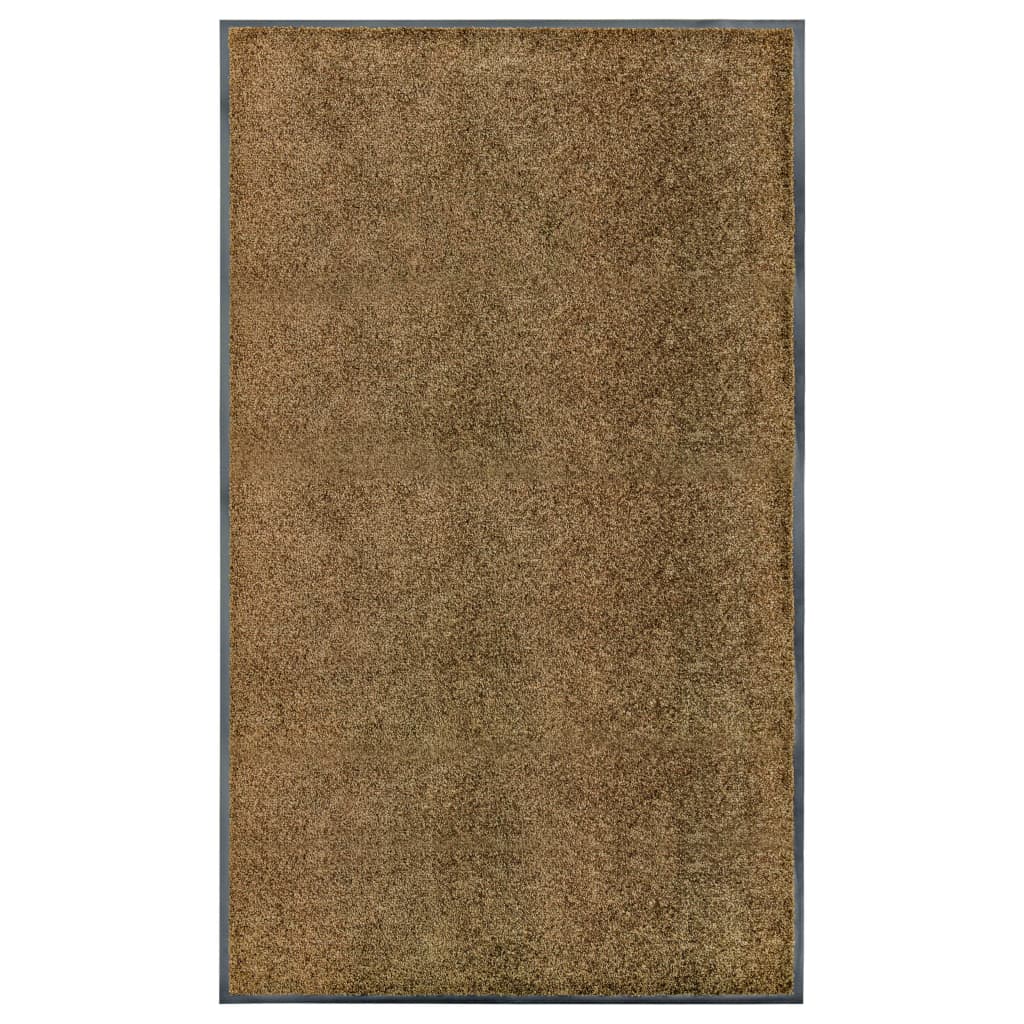 Washable Doormat Brown 90 X 150 Cm