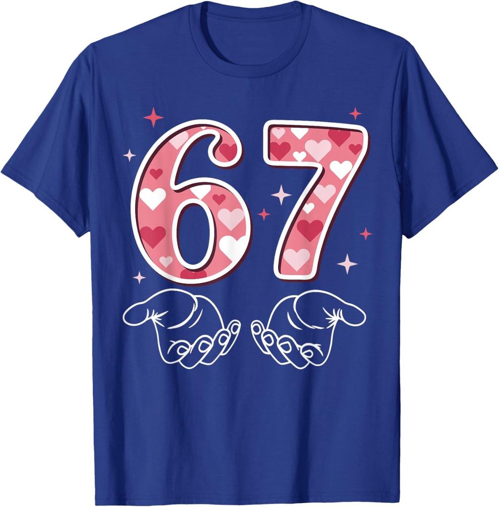 Funny 67 Meme Valentines Day - Six Seven Hands Design Unisex T-Shirt