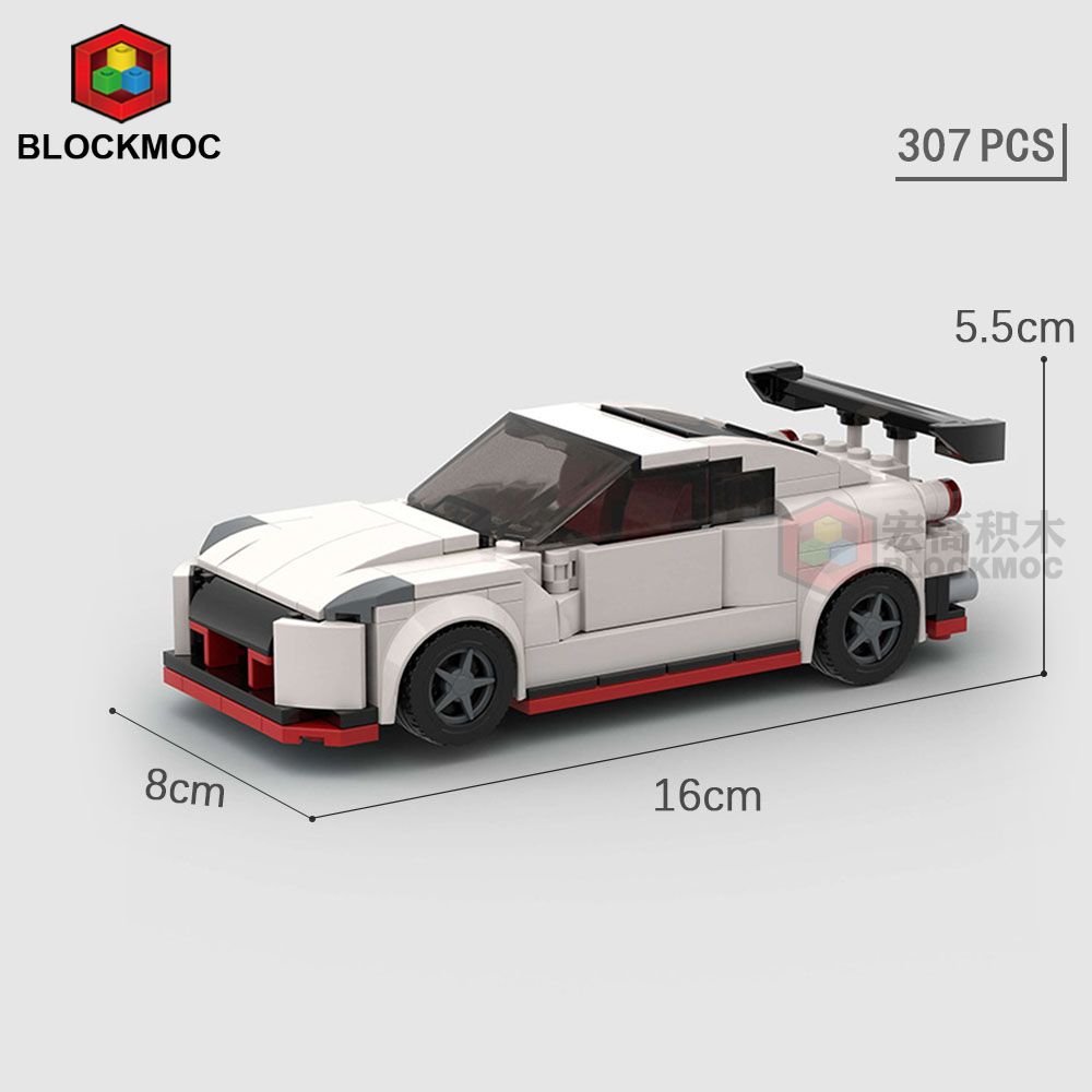 MOC Blocks JDM Fasted Furious Skylinec Gtr R34 S14 350Z R32 GT-R 240z Initial D Racing Sports Car Speed Racer Blocks Toys Boys