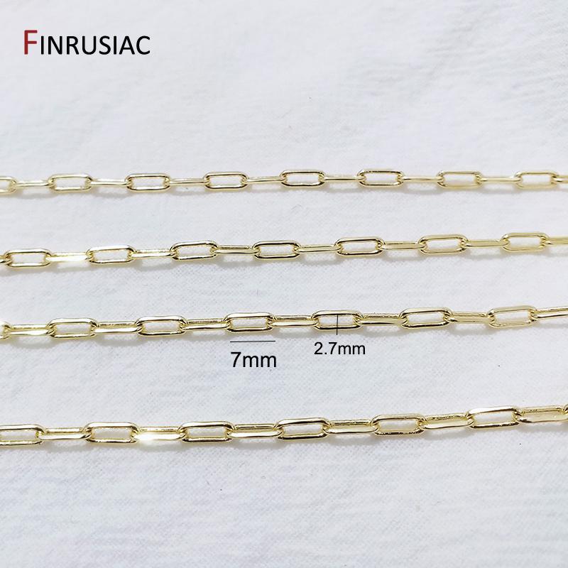 

DIY Jewellery Crafts Chain Spool Wholesale 14K Gold Plated Metal Chains For Jewelry Making Handmade Bracelets Necklaces Parts Length 1 meter