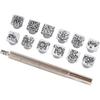 12PCS Leather Stamping Tools, 12 Patterns Zinc Alloy Leather Craft Stamps Punch Set Tool, Flower Design Leather Stamper for Leather Craft DIY Jewelry