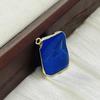 10Pcs, Natural Stained Dark Blue Shells Mother of Pearl Zinc Alloy Golden Edge Pendant Charms for Jewelry Making DIY Necklace Accessories Crafts