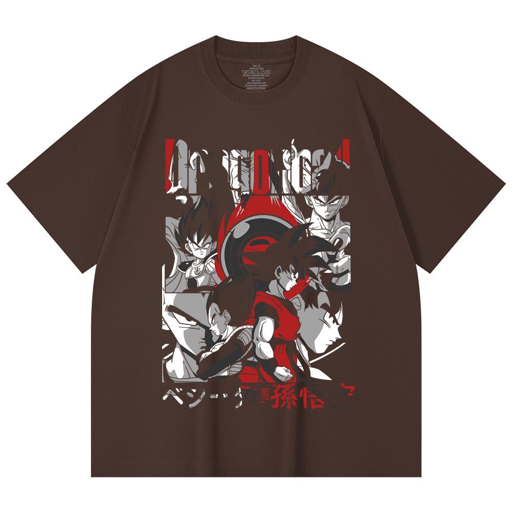 230 Gsm 100% Cotton Dragon Ball V36 Goku Vegeta Print Unisex Heavy Cotton T Shirt