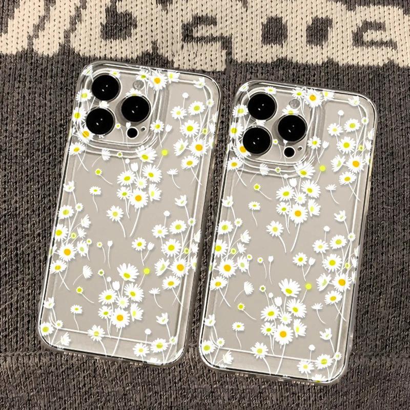 ins full screen small daisy iPhone17Promax mobile phone case is fresh and suitable for Apple 16 Pro space case 15 sets.