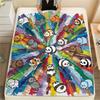 1Pc Cute Cartoon Print Flannel Blanket, High quality Comfortable for All Seasons, Home Decor, Warmth and Comfort, Perfect for Christmas Gifts W51