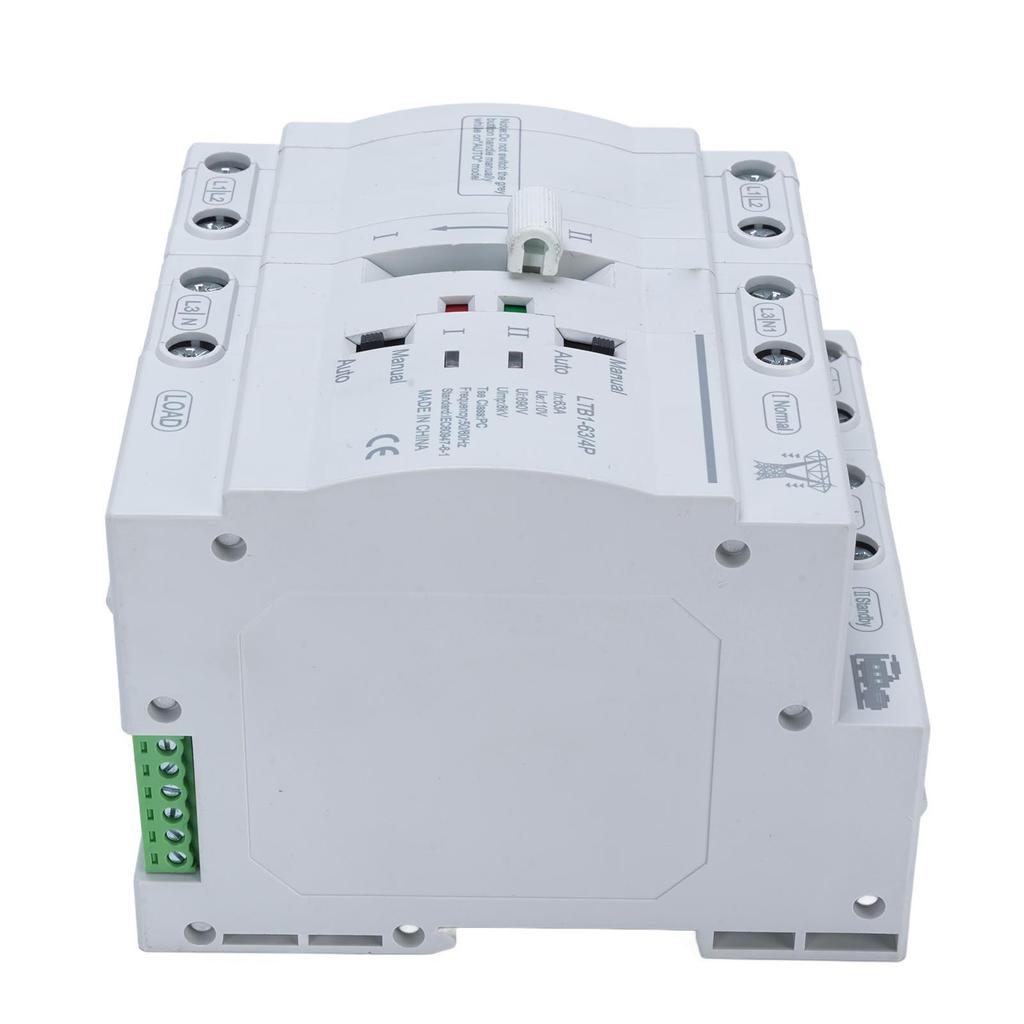 Double Power Automatic Transfer 4P 63A DIN Rail Mounted ATS for Home Backup Generator and Emergency Power Supply System