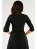 Blouse with 3/4 Sleeves in Black Size M