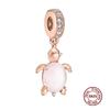 Charms camaleonte adatti a braccialetti originali alla moda in argento 925 con zircone, perlina a forma di polpo e tartaruga, ciondolo a forma di farfalla e lucciola, fai da te per realizzare gioielli
