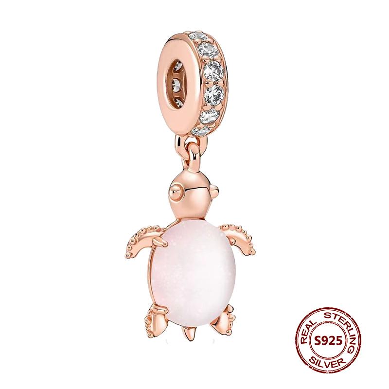 Charms camaleonte adatti a braccialetti originali alla moda in argento 925 con zircone, perlina a forma di polpo e tartaruga, ciondolo a forma di farfalla e lucciola, fai da te per realizzare gioielli