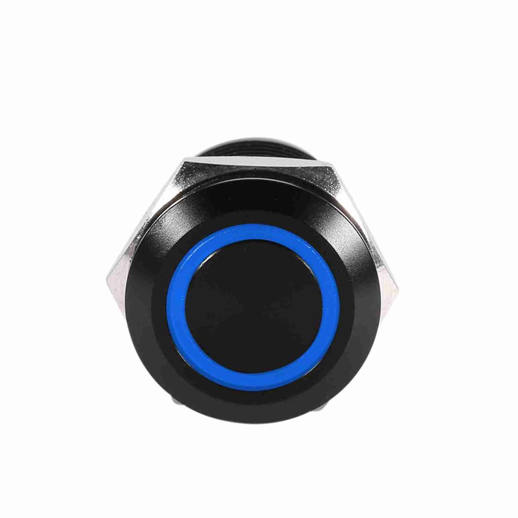 Samochód 12mm LED Light Momentary Push Button Switch Toggle Czarna obudowa 2A