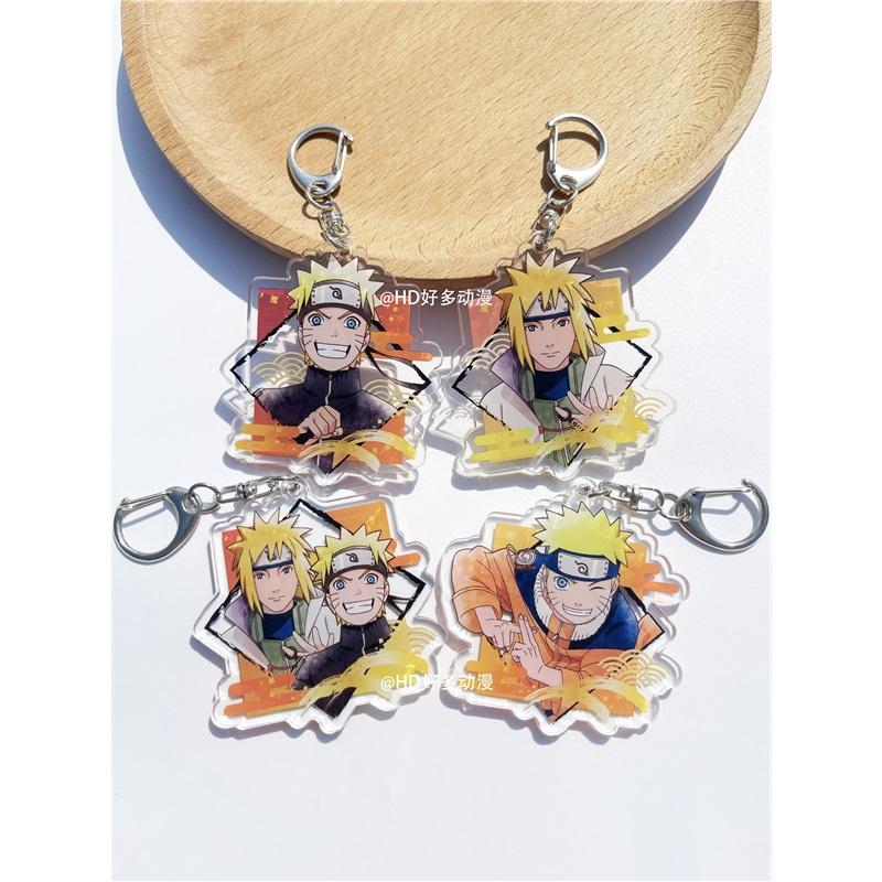 Anime Naruto Acrylic Keychain Accessaries Uzumaki Naruto Cartoon Keyring