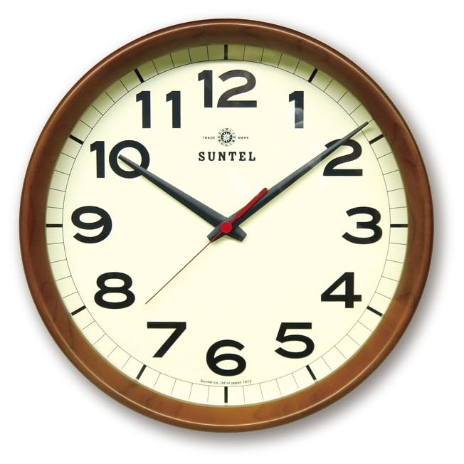Santell Simple Wall Japanese-made Clock, Brown, QL699-BR