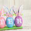 Colorful Easter Bunny Egg Ornaments Foam Easter Eggs with Bunny Ear for Tree Wall Door Window Spring Party Decoration