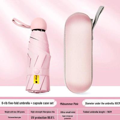 Crystal City Star Compact 5-Fold UV Protection Umbrella