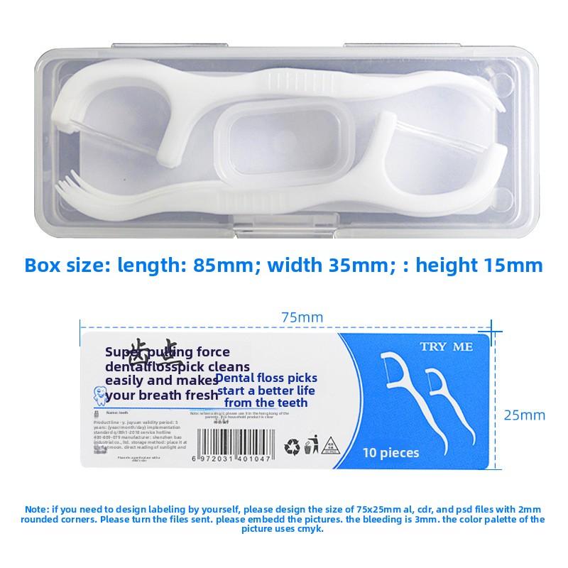 Portable 10-pack Dental Floss Sticks