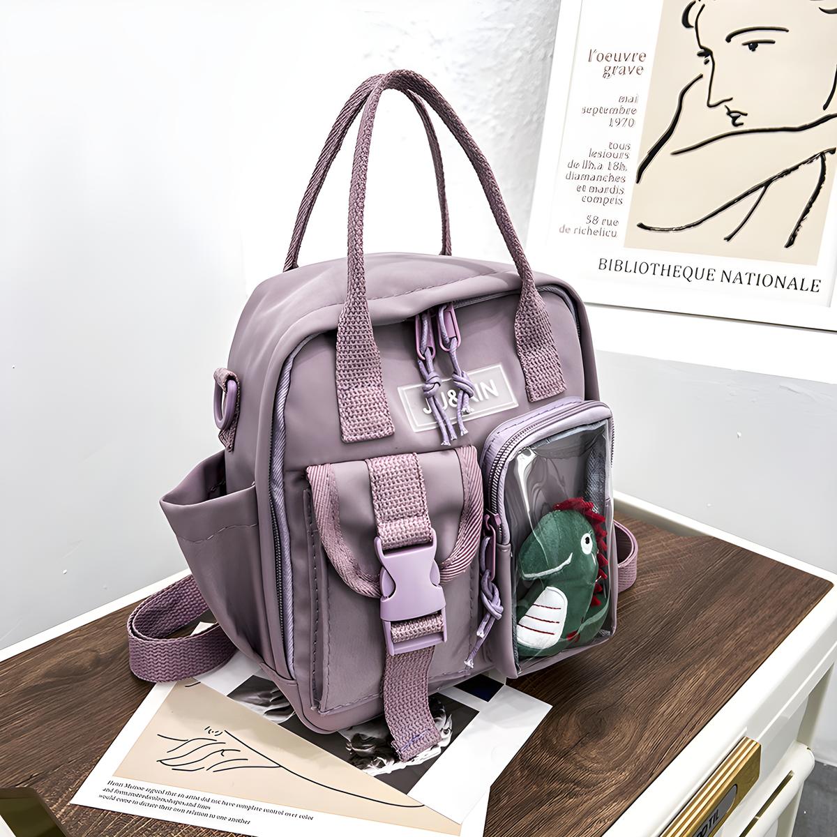 

Многоцелевая сумка в японском стиле для колледжа для женщин, сумка через плечо Ins Harajuku, студенческий рюкзак Mori фиолетовый