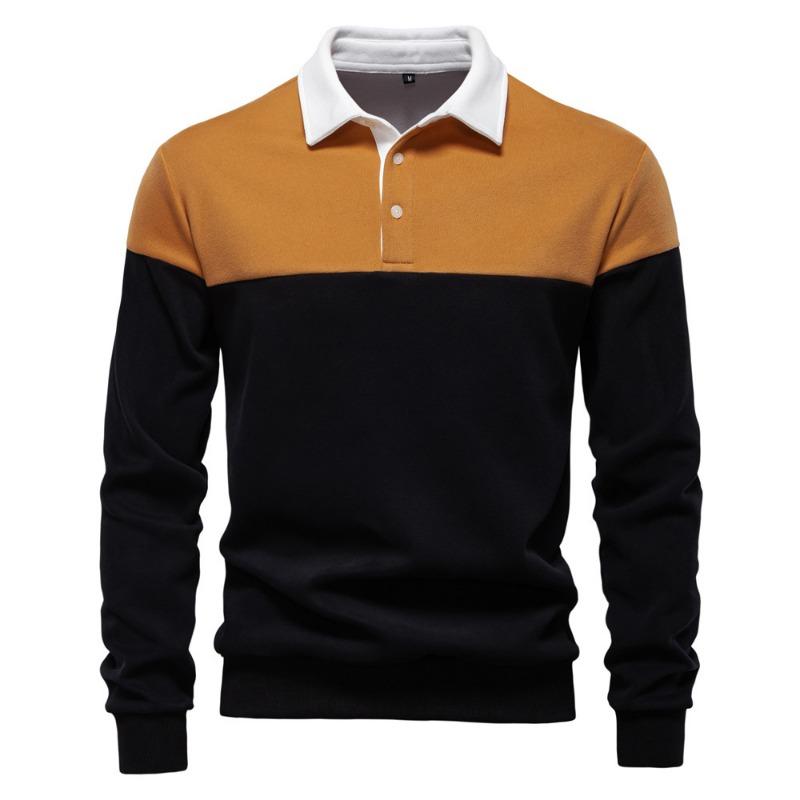 Men’s Euro Fit Long Sleeve Polo Collar Sweatshirt
