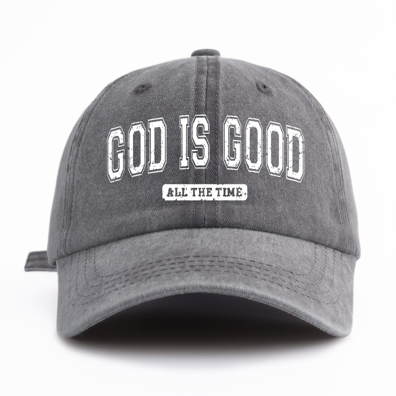 

GOD IS GOOD Печатная Стирка Водой Бейсболка Простая, Повседневная, Модная, Регулируемый Размер Для Активного Отдыха, Ежедневного Использования, Вечеринки, Отпуска Adjustable серый