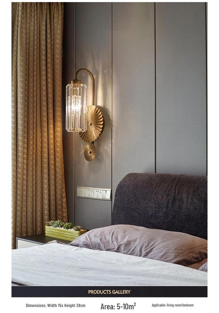 Elegant Crystal Wall Lamp: Minimalist Design for Bedrooms, Living Rooms, Stairs, and Hallways