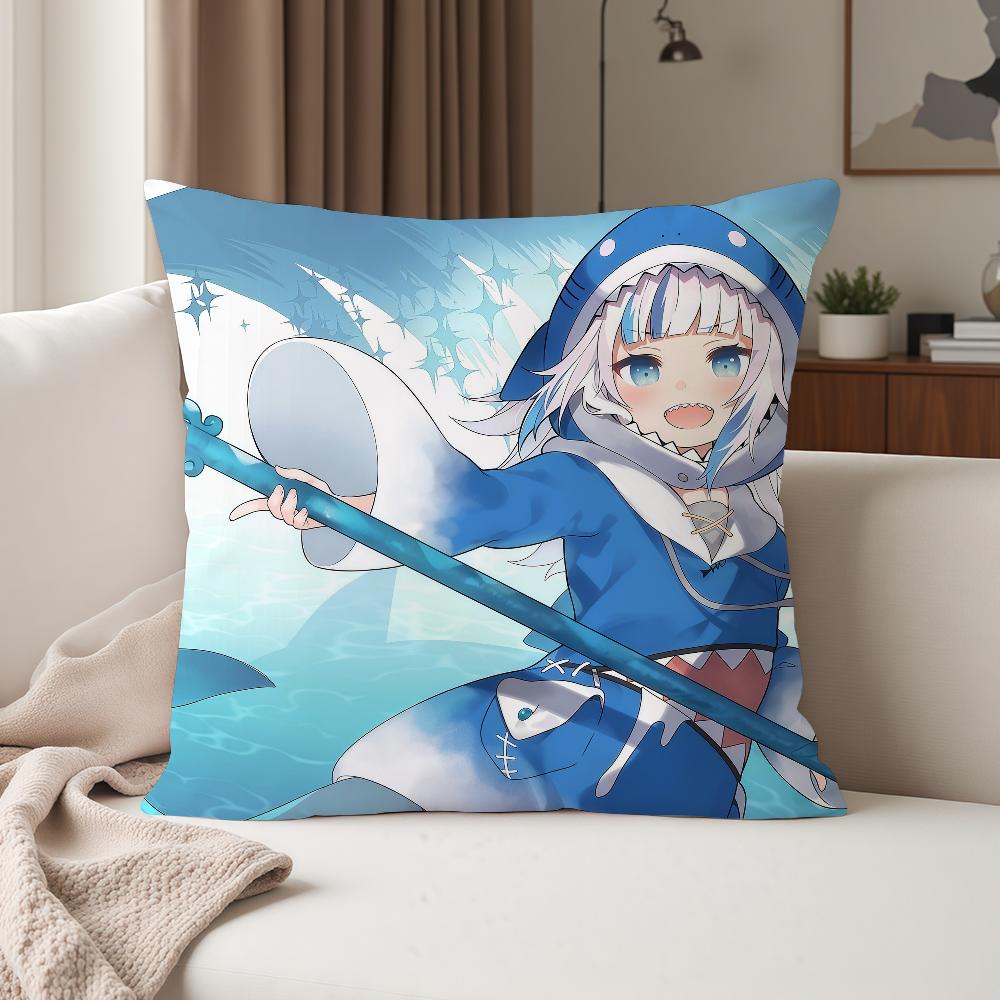 Virtual Ggawr Gura Anime Pillow Case Suitable For Bedrooms Living Rooms Cars Home Decoration