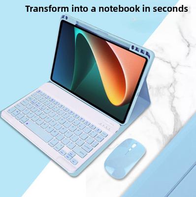 Xiaomi Pad 6 5 Pro için Bluetooth Klavye, Fare Tutucu, Kalem Yuvası Redmi Pad SE 11 İnç Deri Kılıf